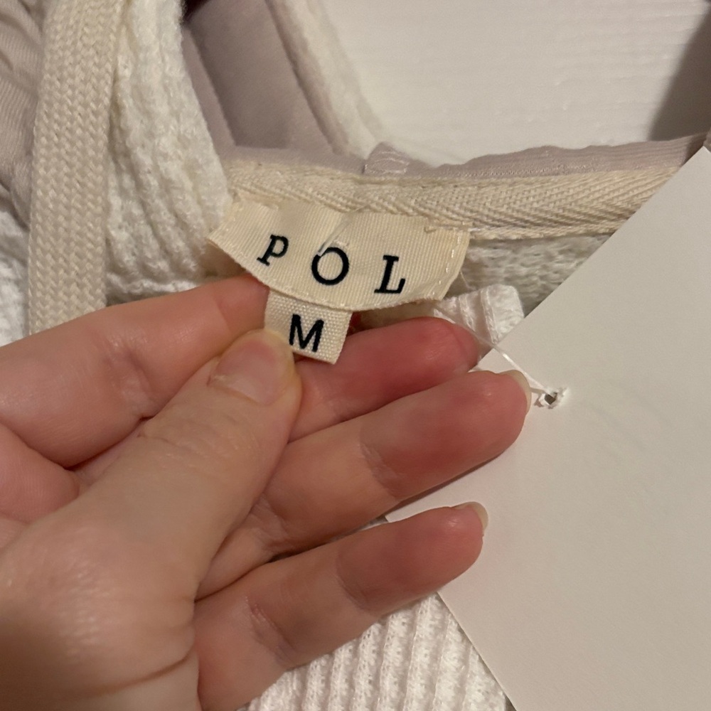 Cozy Cream and Tan POL Hooded Jacket - Picture 4 of 9